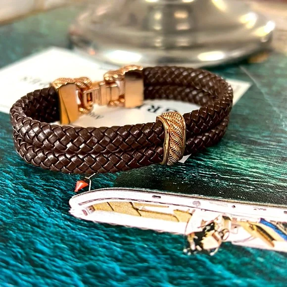 JUDITH RIPKA Rose Gold Sterling Leather Bracelet - Picture 3 of 6